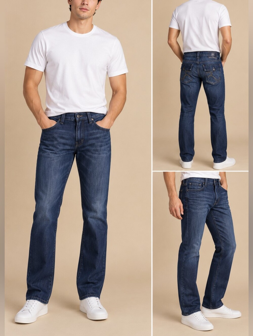 Rock & Republic Men’s Jeans 31 Dark Wash Embroidered R Pockets Y2K